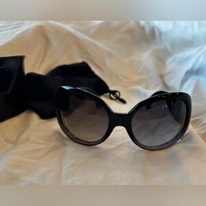 Authentic vintage Chanel oversized dark brown sunglasses
